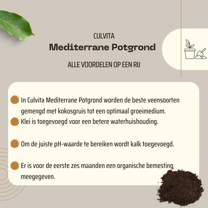Culvita – Mediterrane Potgrond – 40L – RhizoPlus & Kokos - Bivakshop