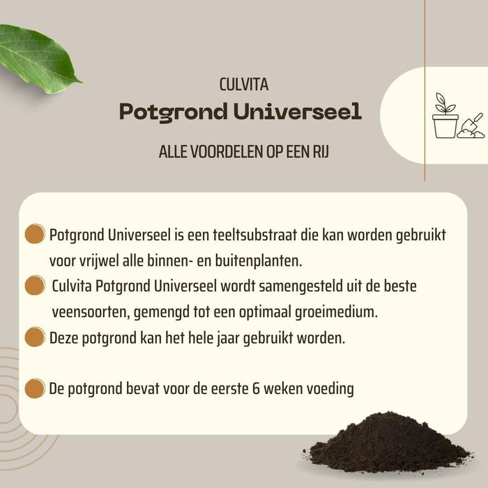 Culvita – Universele Potgrond – Voeding 2 Maanden – Binnen & Buiten - Bivakshop