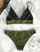 Cupshe - Effen bikiniset met lage taille - Triangle sexy twee delig zwemkleding - Bivakshop