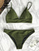 Cupshe - Effen bikiniset met lage taille - Triangle sexy twee delig zwemkleding - Bivakshop