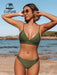 Cupshe - Effen bikiniset met lage taille - Triangle sexy twee delig zwemkleding - Bivakshop