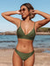 Cupshe - Effen bikiniset met lage taille - Triangle sexy twee delig zwemkleding - Bivakshop