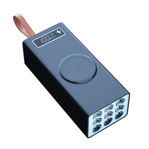 D21 18650 Power Bank Case – QC3.0 Snellader 15W – Opslag voor 21x 18650 Batterijen – Draadloos Opladen & Zaklamp - Bivakshop