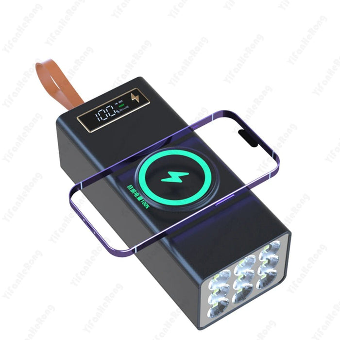D21 18650 Power Bank Case – QC3.0 Snellader 15W – Opslag voor 21x 18650 Batterijen – Draadloos Opladen & Zaklamp - Bivakshop