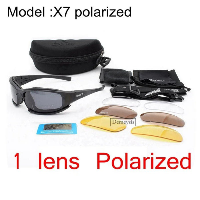 Daisy tactische gepolariseerde zonnebril - Outdoor sportbril met 4 lenzen en UV - bescherming - Bivakshop