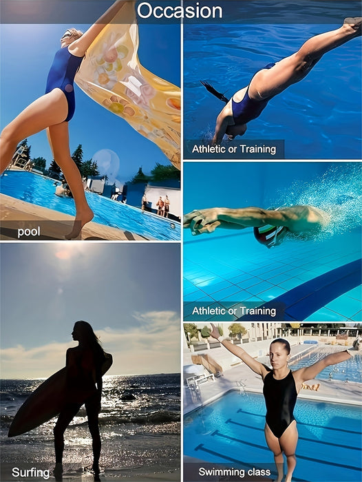 Dames een delig strandpak - Sportief badpak - Met contrastkleuren en snelle droging - Bivakshop