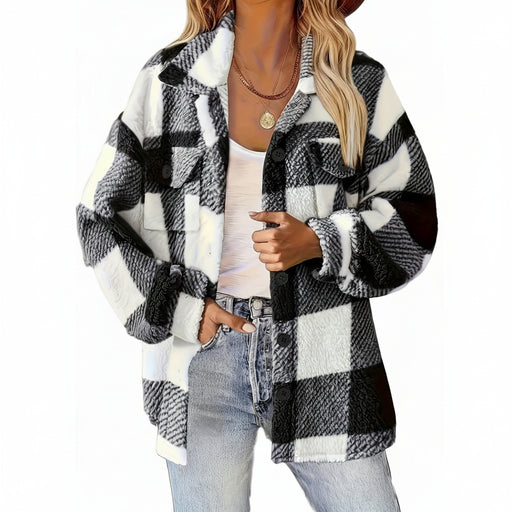 Dames Plaid Vest (Fuzzy Knit) – Elegant & Warm – Met Knoopsluiting - Bivakshop