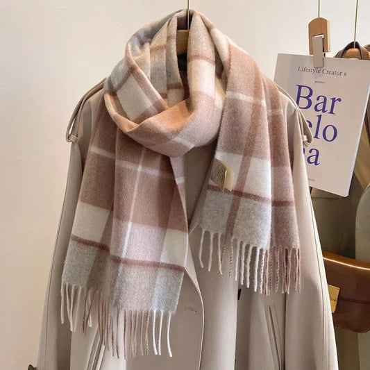 Dames sjaal met plaid patroon – Warme en stijlvolle omslagdoek voor herfst & winter - Bivakshop