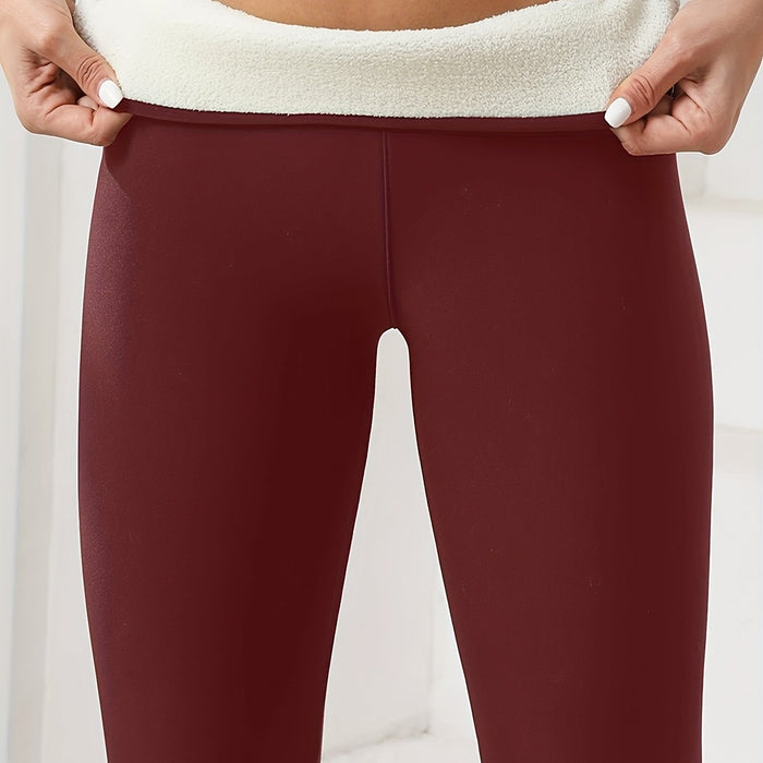 Dames Thermo Sportlegging – Fleece Voering, High Stretch & Winter Fitness - Bivakshop