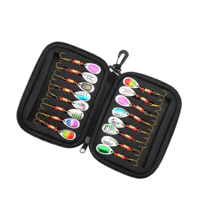 Deluxe Spinnerbait Kit – 16 Stuks voor Snoek, Baars & Forel (Inclusief Tackle Bag) - Bivakshop