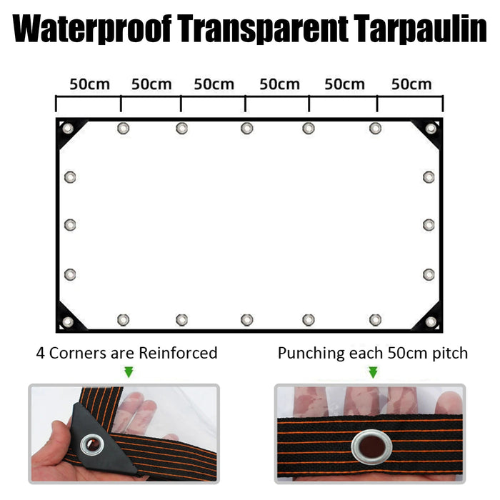 Dikke transparante waterdichte dekzeil - Voor tuin, balkon, kas, auto, en meer - 100% scheurbestendig - Bivakshop
