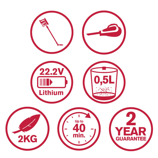 Dirt Devil - Steelstofzuiger DD9006 – Draadloos – Krachtig en Vederlicht Design - Bivakshop