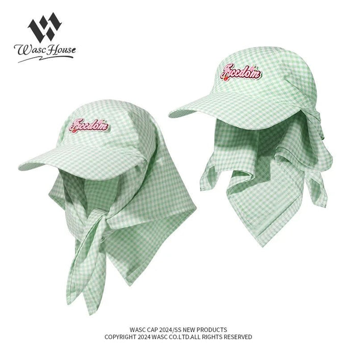 Dopamine kleur ruit - Band hoed - Vakantie zonbescherming casual summer seaside - Bivakshop