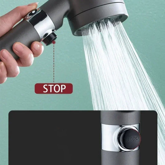 Douchekop met 3 standen - Hoge druk eenknops waterstop - Massagefunctie met filter - Bivakshop