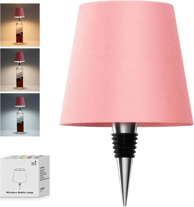 Draadloze fles tafellamp – 3 lichtkleuren – touch dimbaar - Bivakshop