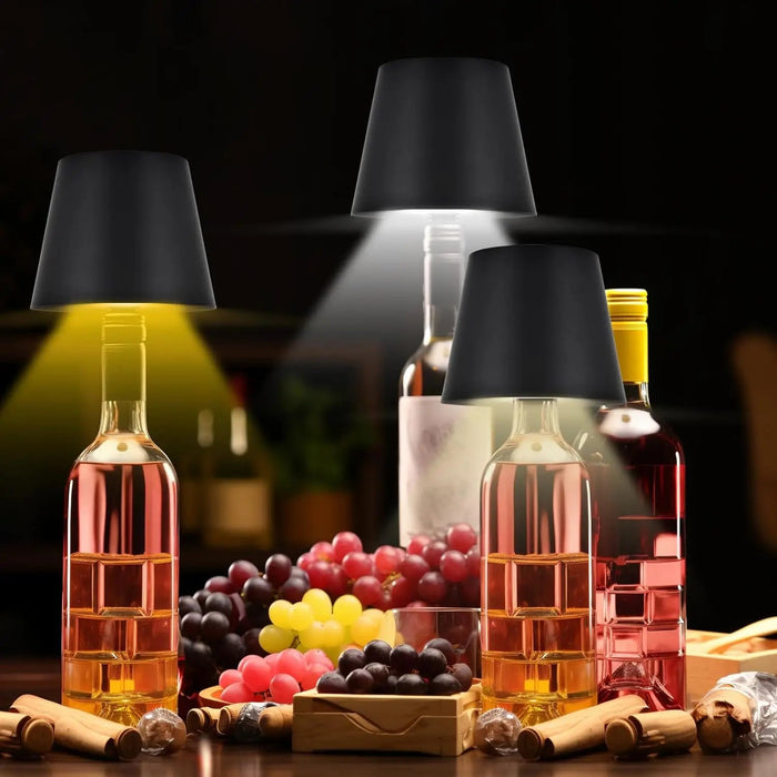 Draadloze fles tafellamp – 3 lichtkleuren – touch dimbaar - Bivakshop