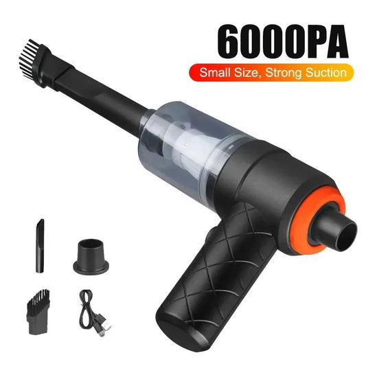 Draagbare draadloze autostofzuiger - 6000PA krachtige mini handstofzuiger voor auto en thuis - Bivakshop