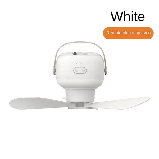 Draagbare draadloze plafondventilator – Mini USB ventilator met licht, afstandsbediening & standaard voor thuis en outdoor - Bivakshop