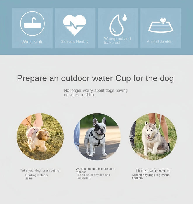 Draagbare drinkfles voor hond en kat – voer - & watercontainer – reiskom - Bivakshop