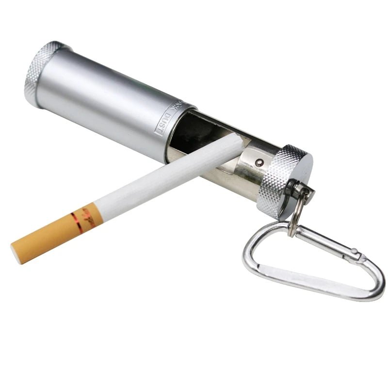 Draagbare mini asbak – Zakformaat – RVS Sleutelhanger Asbak voor onderweg - Bivakshop