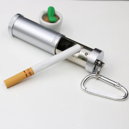 Draagbare mini asbak – Zakformaat – RVS Sleutelhanger Asbak voor onderweg - Bivakshop