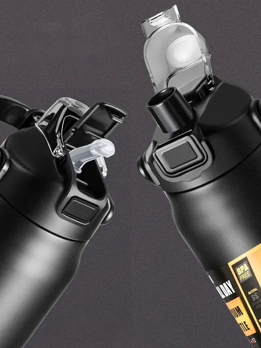 Draagbare Thermosfles met Rietje 304 Roestvrijstalen Thermosbeker Koffiekop Sport Vacuüm Thermosflessen Koude en Warme Waterfles - Bivakshop