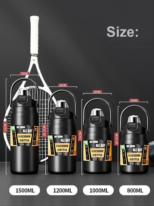 Draagbare Thermosfles met Rietje 304 Roestvrijstalen Thermosbeker Koffiekop Sport Vacuüm Thermosflessen Koude en Warme Waterfles - Bivakshop