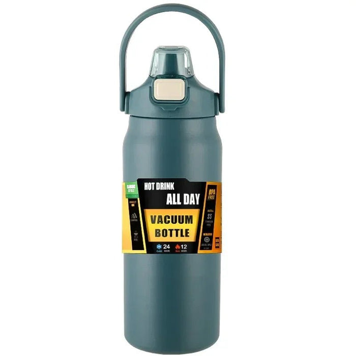 Draagbare Thermosfles met Rietje 304 Roestvrijstalen Thermosbeker Koffiekop Sport Vacuüm Thermosflessen Koude en Warme Waterfles - Bivakshop
