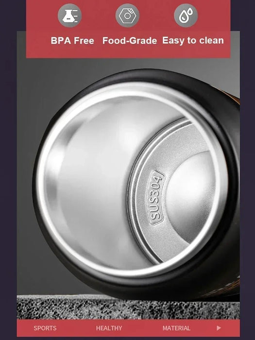 Draagbare Thermosfles met Rietje 304 Roestvrijstalen Thermosbeker Koffiekop Sport Vacuüm Thermosflessen Koude en Warme Waterfles - Bivakshop