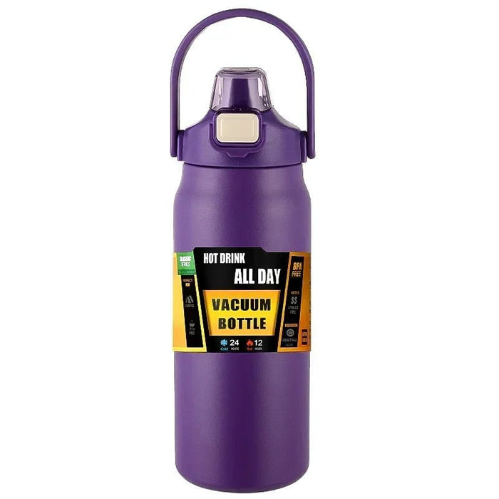 Draagbare Thermosfles met Rietje 304 Roestvrijstalen Thermosbeker Koffiekop Sport Vacuüm Thermosflessen Koude en Warme Waterfles - Bivakshop