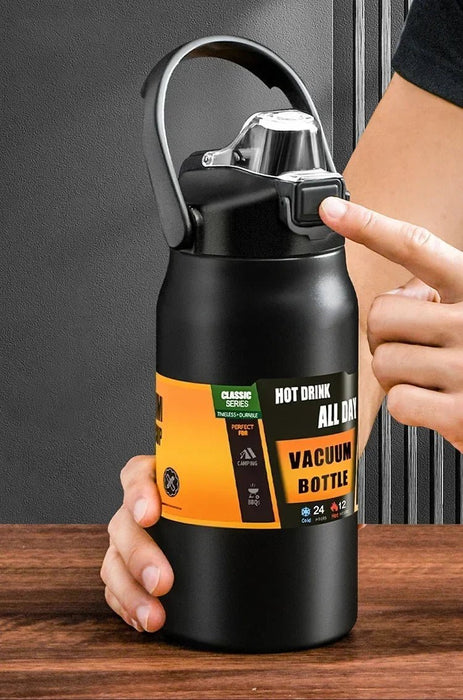 Draagbare Thermosfles met Rietje 304 Roestvrijstalen Thermosbeker Koffiekop Sport Vacuüm Thermosflessen Koude en Warme Waterfles - Bivakshop