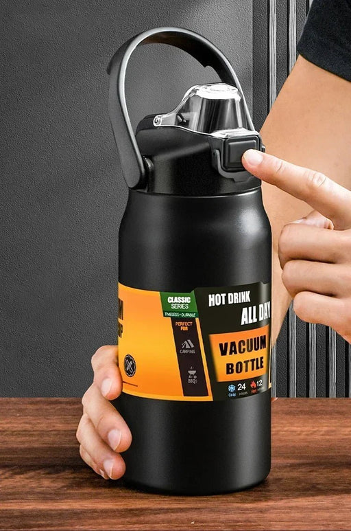 Draagbare Thermosfles met Rietje 304 Roestvrijstalen Thermosbeker Koffiekop Sport Vacuüm Thermosflessen Koude en Warme Waterfles - Bivakshop