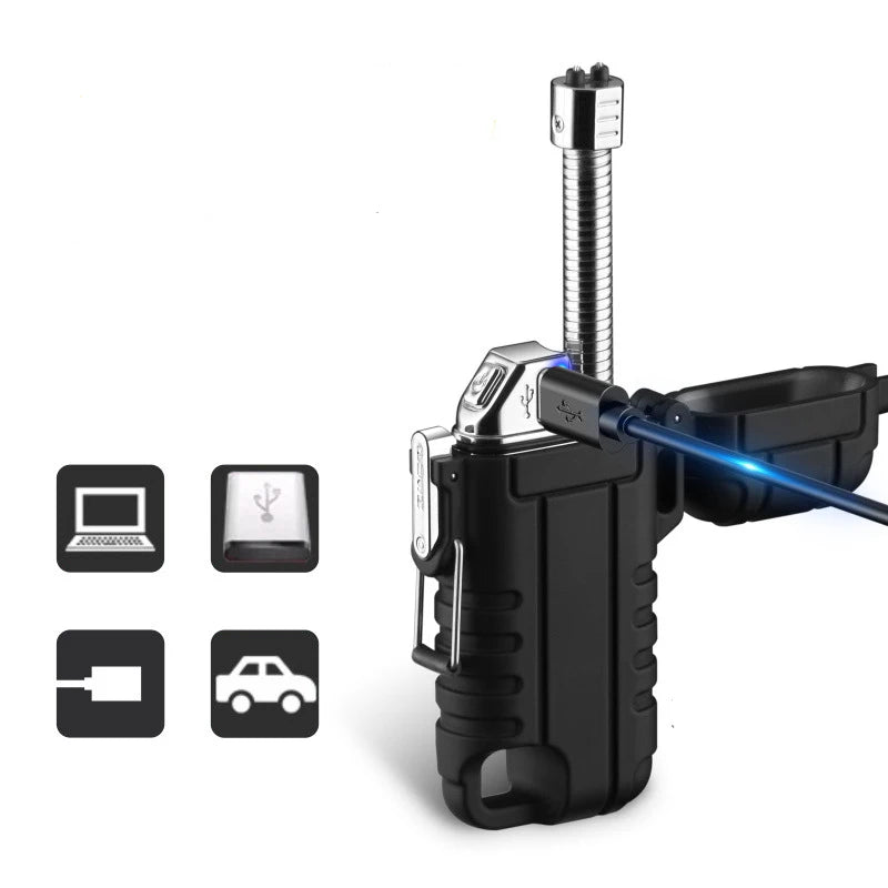 Draagbare waterdichte USB - boogaansteker - Winddicht en oplaadbaar - Compacte gadget voor buitengebruik - Bivakshop