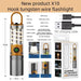 Dual Source Strong LED Tungsten Lamp Telescopic Zoom Flashlight Waterproof Outdoor Camping Work Light Bright Torch With Hook - Bivakshop