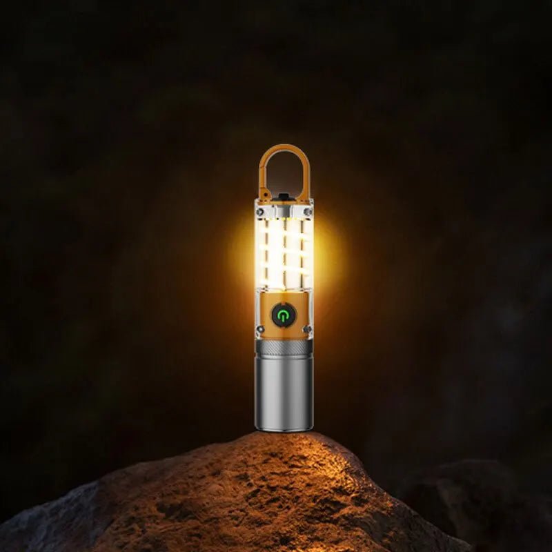 Dual Source Strong LED Tungsten Lamp Telescopic Zoom Flashlight Waterproof Outdoor Camping Work Light Bright Torch With Hook - Bivakshop