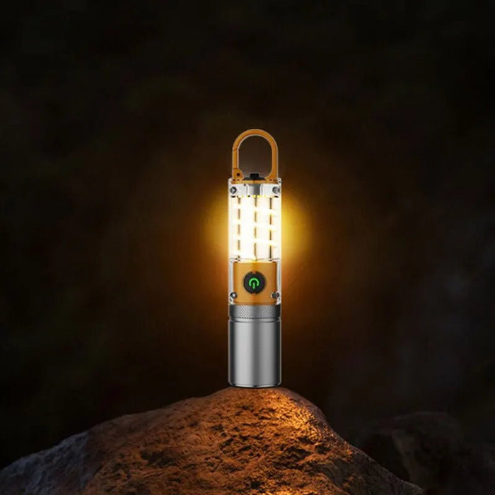 Dual Source Strong LED Tungsten Lamp Telescopic Zoom Flashlight Waterproof Outdoor Camping Work Light Bright Torch With Hook - Bivakshop
