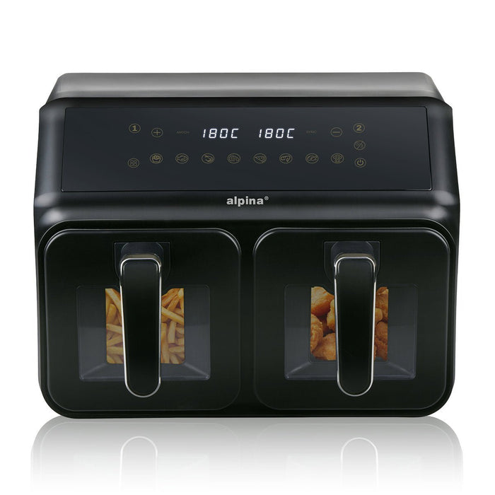 Alpina dual airfryer 8L met 2 manden en digitaal display