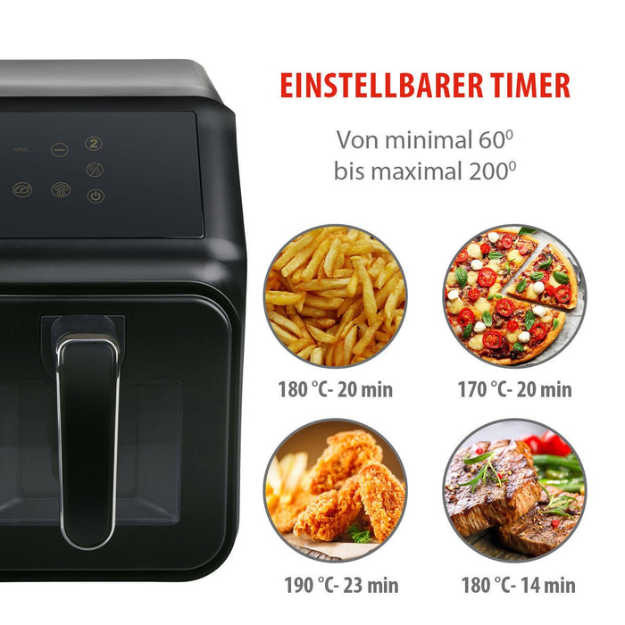 Alpina dual airfryer 8L met 2 manden en digitaal display