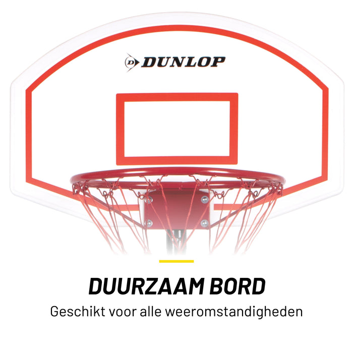 Dunlop - Basketbalstandaard Verstelbaar – 165 tot 205 cm – Verrijdbaar & Robuust - Bivakshop