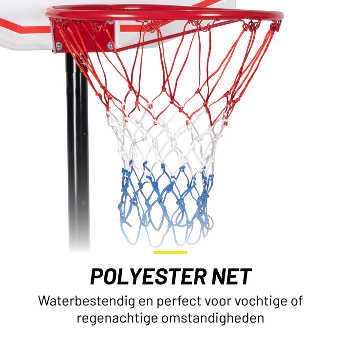 Dunlop - Basketbalstandaard Verstelbaar – 165 tot 205 cm – Verrijdbaar & Robuust - Bivakshop