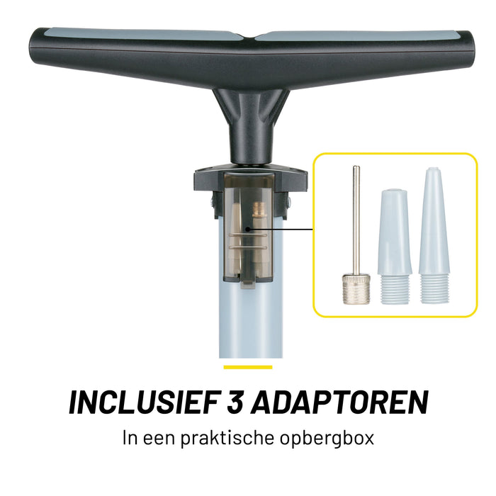 Dunlop - Fietspomp met Drukmeter – Universele Vloerpomp – Nauwkeurige Bandenspanning - Bivakshop