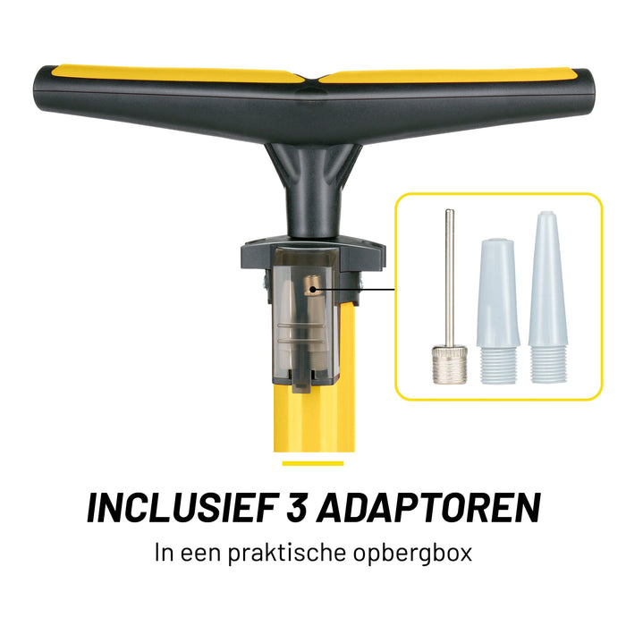 Dunlop - Fietspomp met Drukmeter – Universele Vloerpomp – Nauwkeurige Bandenspanning - Bivakshop