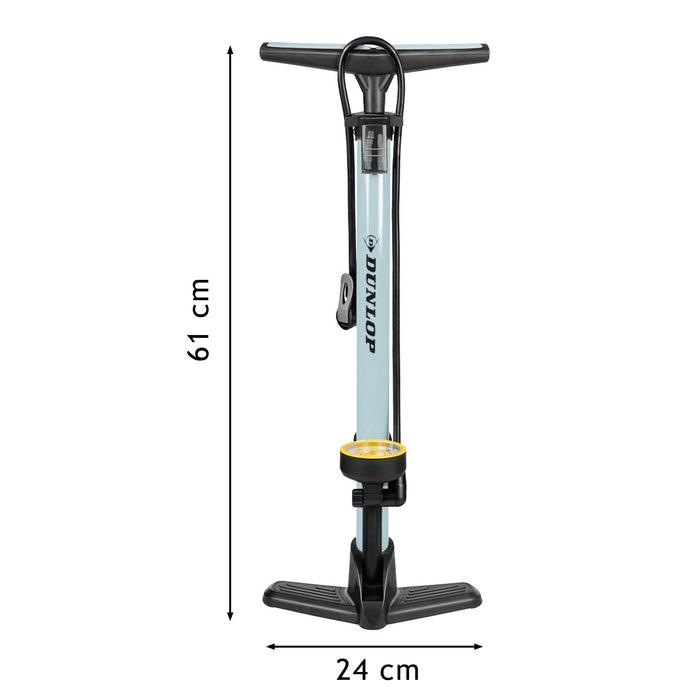 Dunlop - Fietspomp met Drukmeter – Universele Vloerpomp – Nauwkeurige Bandenspanning - Bivakshop