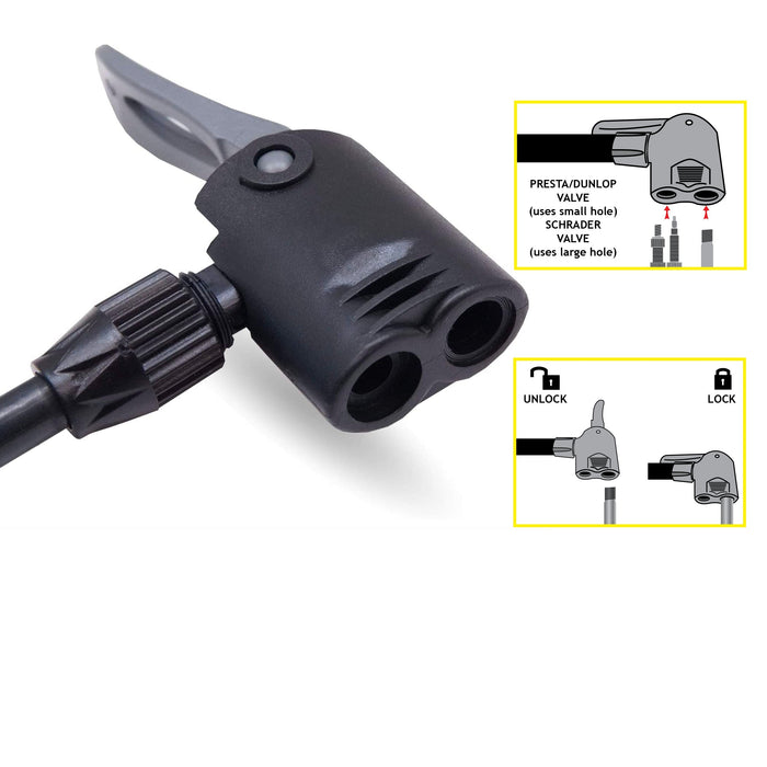 Dunlop - Fietspomp Universeel – Geschikt voor Alle Ventielen – Robuust & Krachtig - Bivakshop