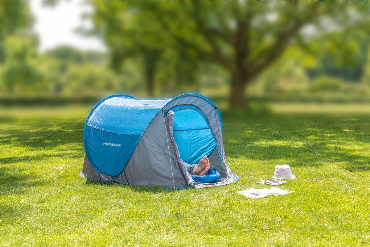 Dunlop pop - up tent – 2 - persoons opgooitent 255x155x95 cm voor festival of korte vakantie - Bivakshop
