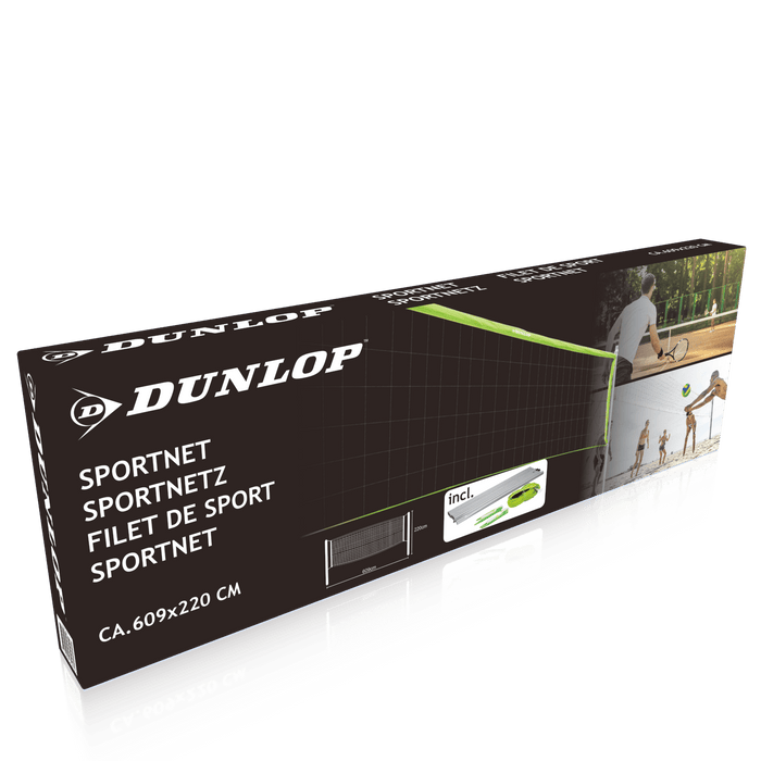 Dunlop - Sportnet XL – 609 x 220 cm – Universeel voor Volleybal, Tennis & Badminton - Bivakshop