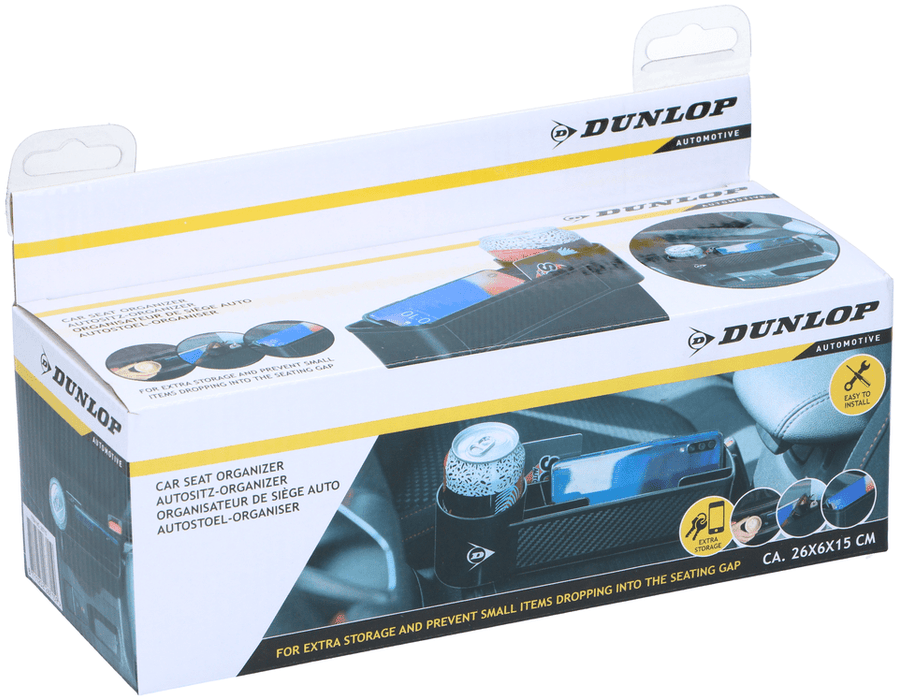 Dunlop - Universele Auto Stoelgleuf Organizer – Extra Opbergvak – Voorkomt Verlies van Spullen - Bivakshop