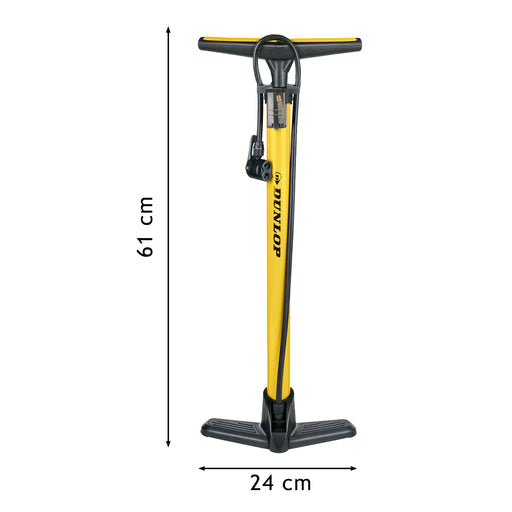 Dunlop - Universele fietspomp met manometer – Geschikt voor Schrader & Presta – Robuust & Duurzaam - Bivakshop