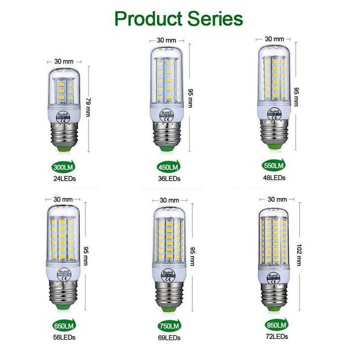 E27 LED lamp & E14 LED bulb - SMD5730 220v corn bulb - Chandelier & home LED light - Bivakshop