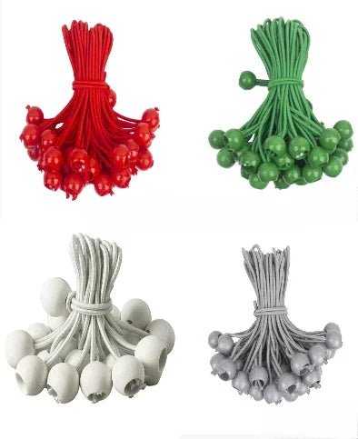 Elastische bindkoorden met bal – 10 stuks voor tenten, vlaggenstokken en zeilbevestiging - Bivakshop